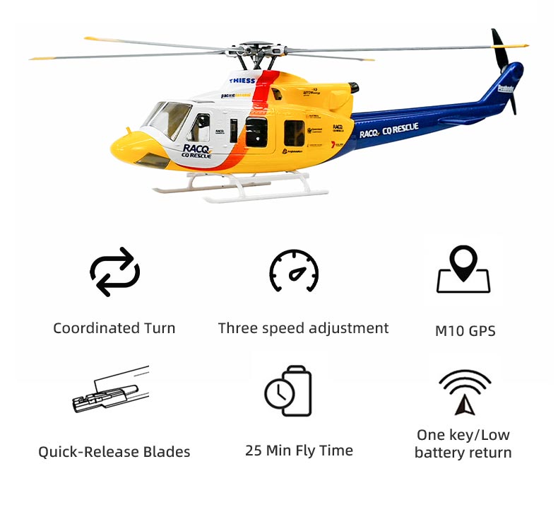 Bell-412 “ACE” Version 6CH GPS ATT Hovering Auto Return RC RTF Helicopter