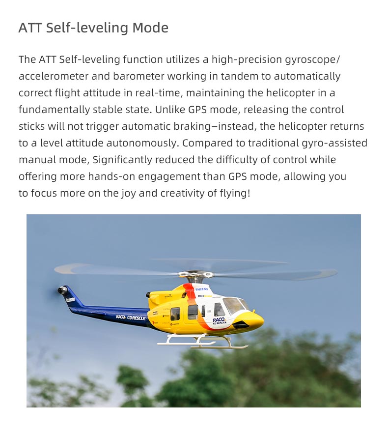Bell-412 “ACE” Version 6CH GPS ATT Hovering Auto Return RC RTF Helicopter