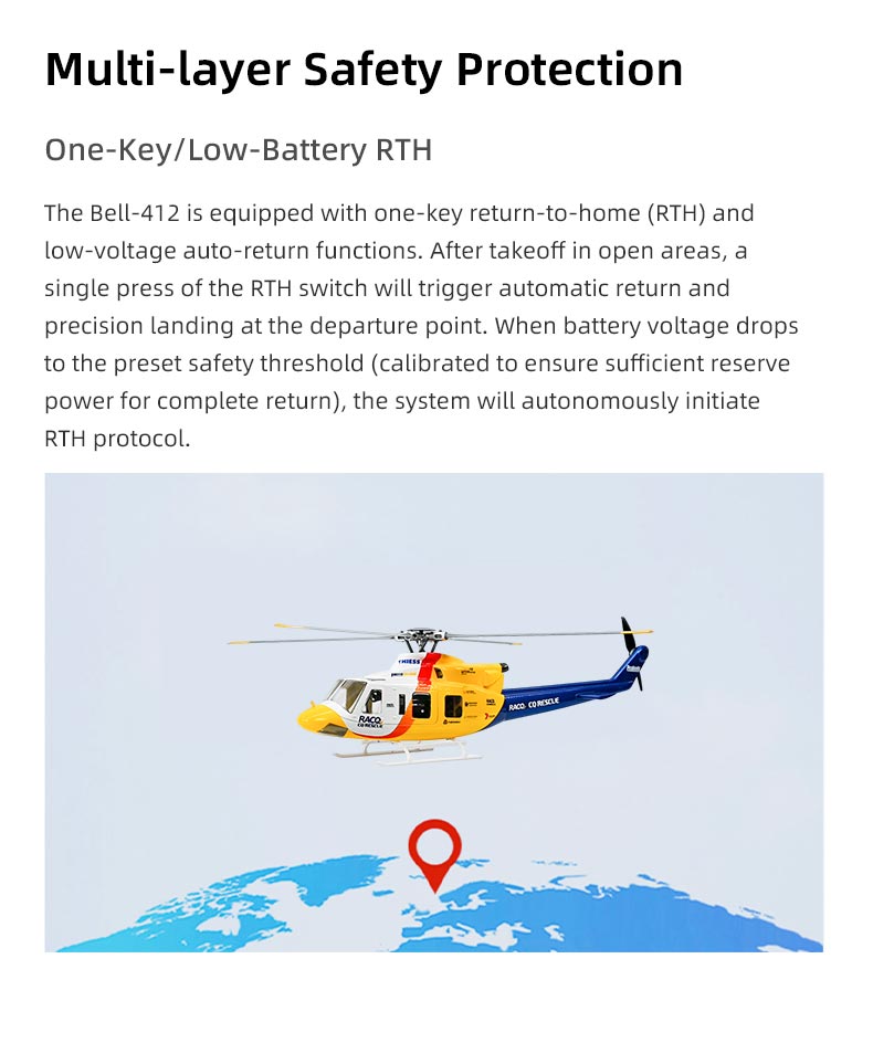 Bell-412 “ACE” Version 6CH GPS ATT Hovering Auto Return RC RTF Helicopter