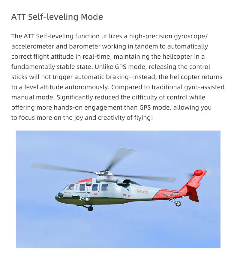 MH-60R Seahawk GPS Scale RC Helicopter 470L Size W/ ACE Flight Controller (RTF) - Navy Grey